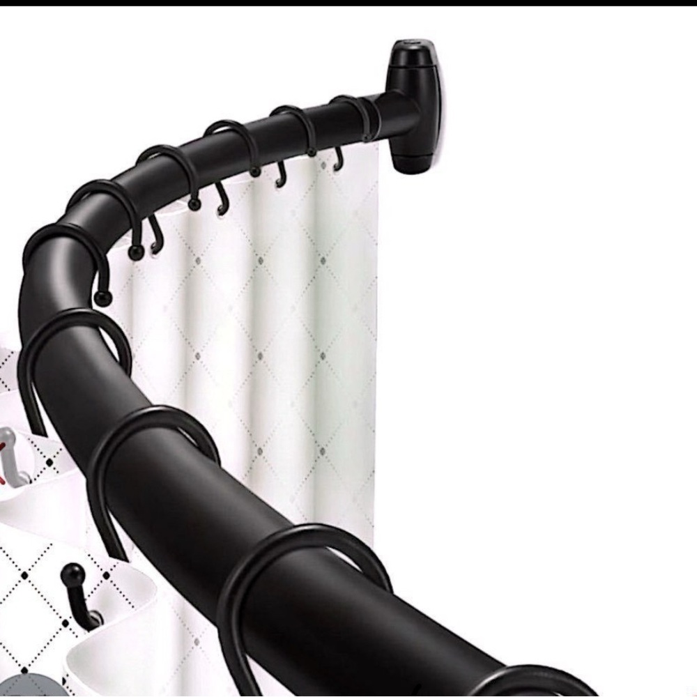Curved shower curtain rod